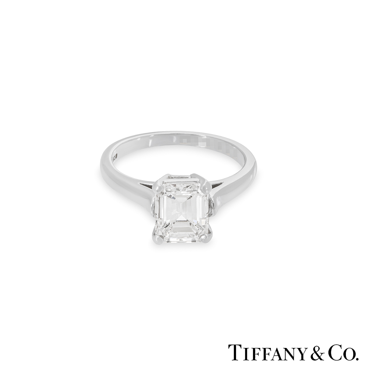 Tiffany & Co. Platinum Emerald Cut Diamond Ring 1.59ct E/VS1